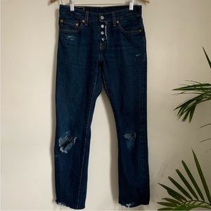 LEVI'S 501, one of a kind distressed jeans